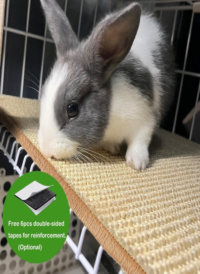 Mooydee Rabbit Scratching Pad, 16 x 12 Inch Natural Sisal Bunny Scratch Mat Scratcher Mats Claws and Teeth Care for Biting Sleeping Nesting Small Animal Bedding Bed Play Toy (Beige+Brown, 1Pc) - Image 3
